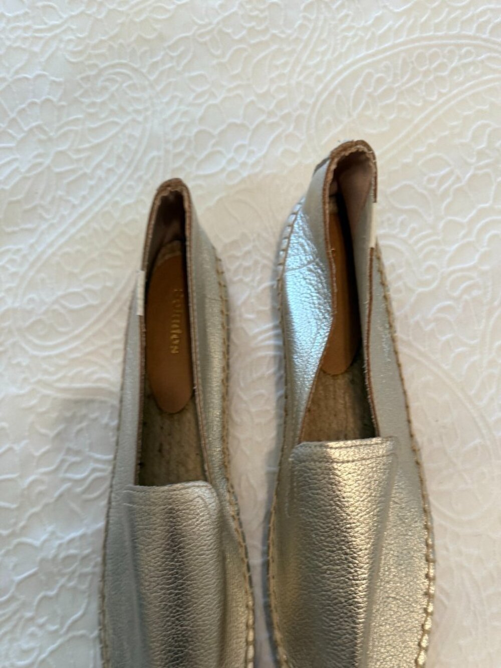 Brand new! Soludos Metallic Leather Smoking Slipper Espadrilles - W11